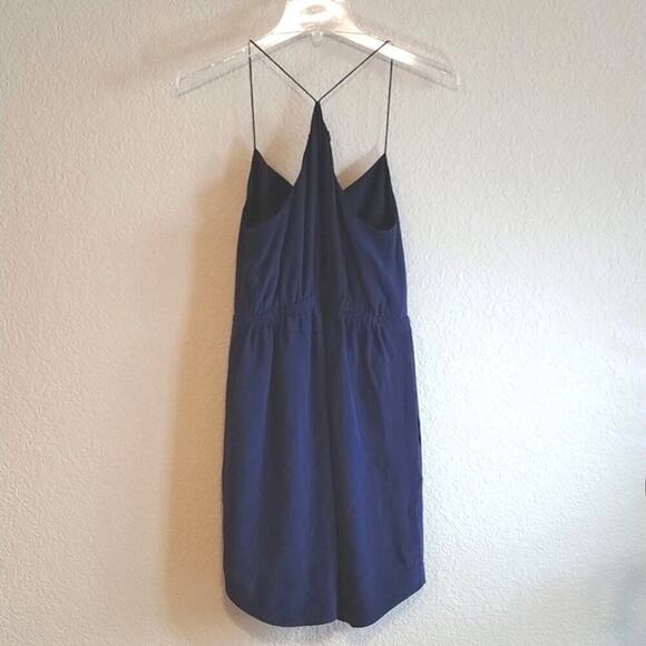 Madewell 100% Silk Starview Navy Blue Cami Slip Mini Dress 2 Spaghetti Straps - Picture 5 of 16